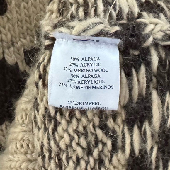 Faherty Sun And Waves Cowichan Cardigan Sweater XL Alpaca Wool Knit Western Cozy - Picture 15 of 16